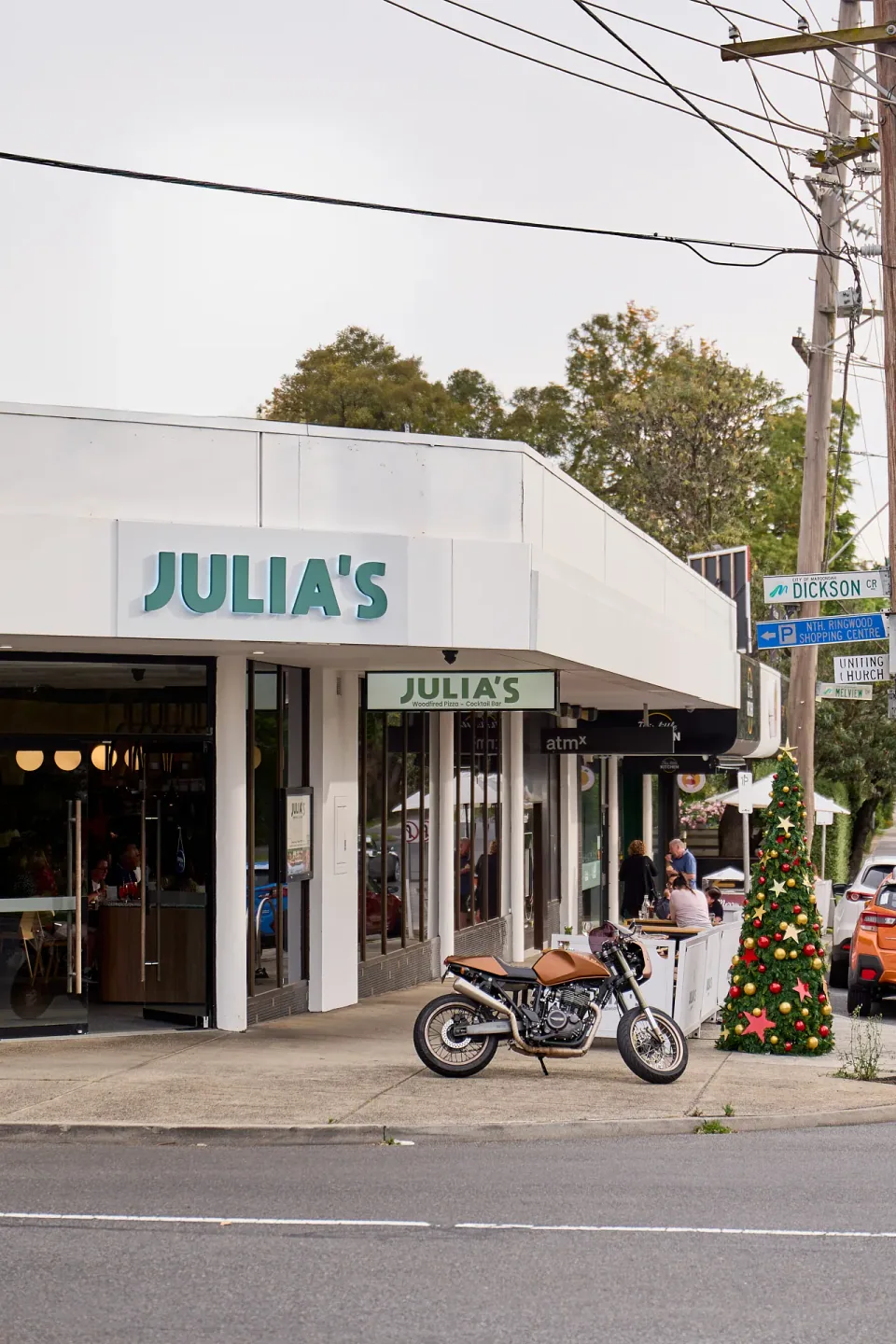 Julia’s frontage on the corner of Warrandyte Road